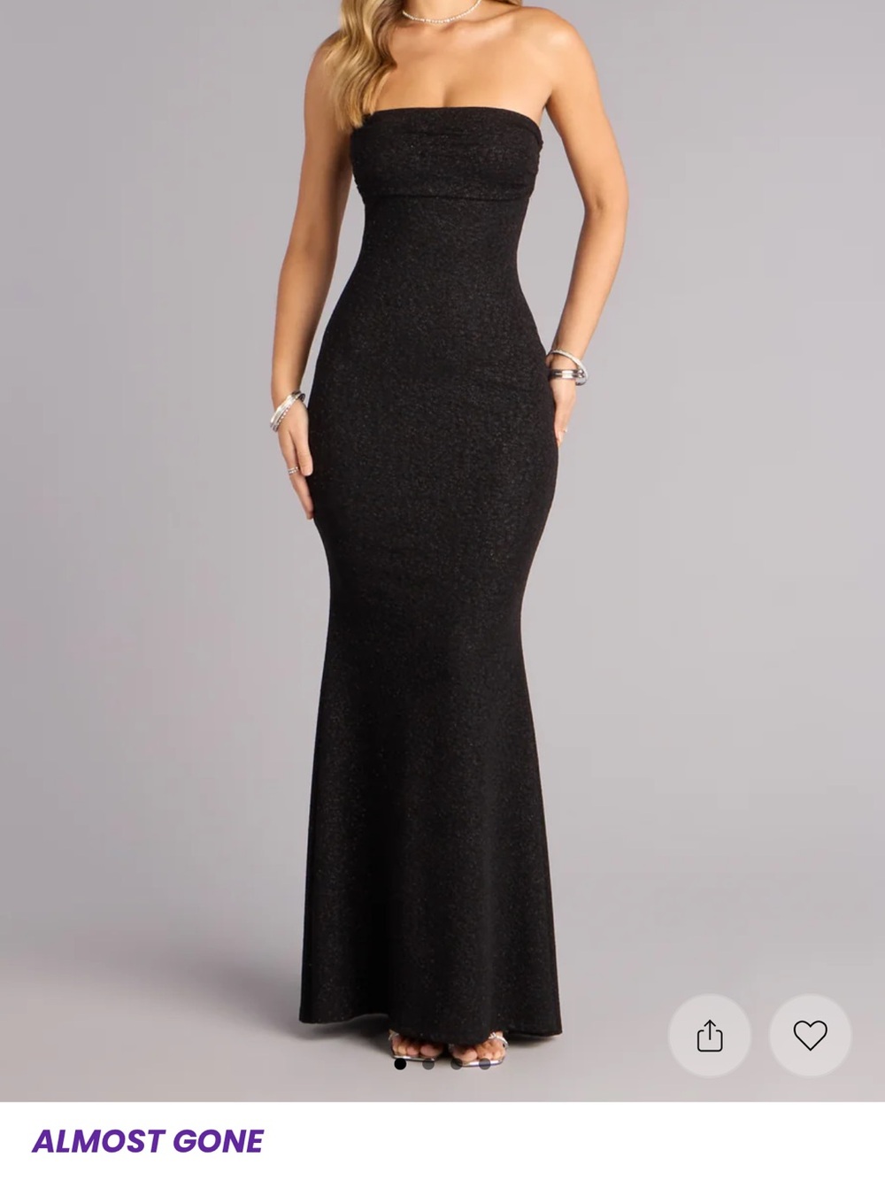 Windsor Strapless Black Sparkle Mermaid Gown